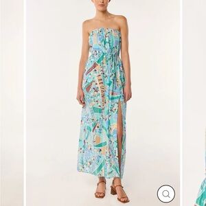 Poupette St. Barth Floral Print Dress in Green